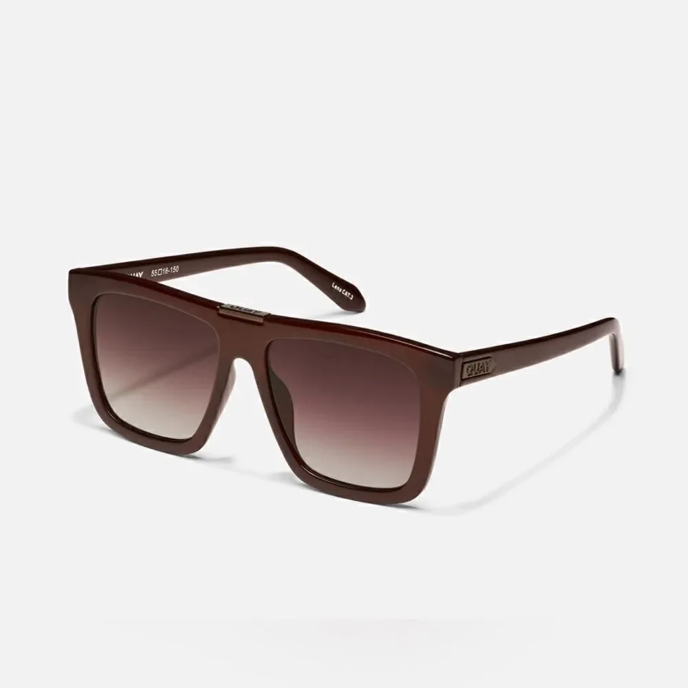 NWT QUAY Prescription Sunglasses “Name Drop” Chocolate Frame/ Dark Choc Lens